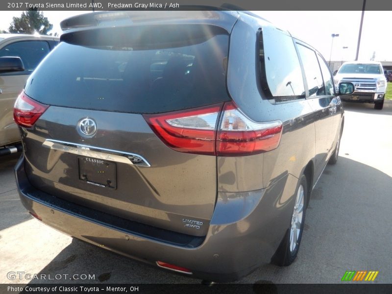 Predawn Gray Mica / Ash 2017 Toyota Sienna Limited AWD