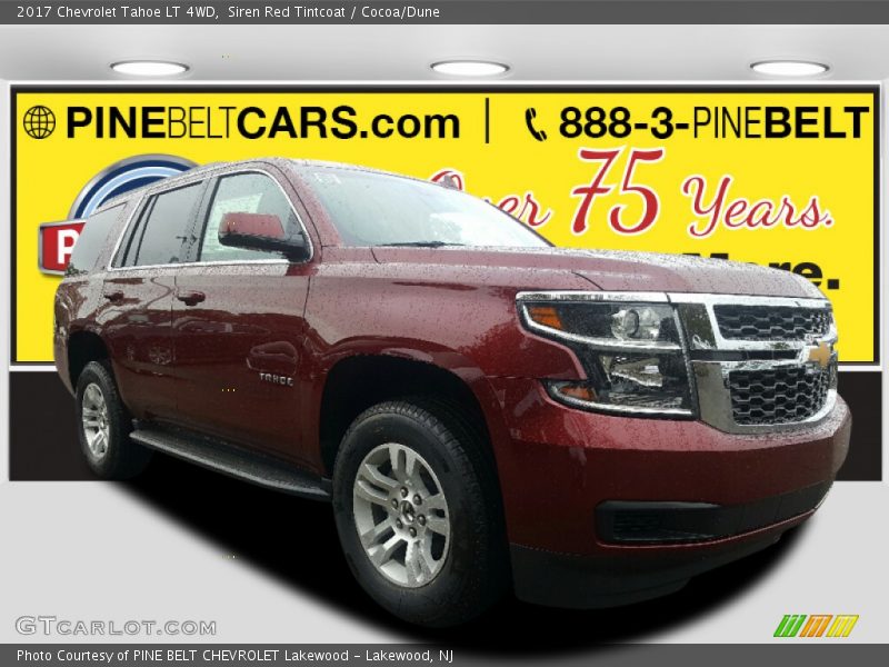 Siren Red Tintcoat / Cocoa/Dune 2017 Chevrolet Tahoe LT 4WD