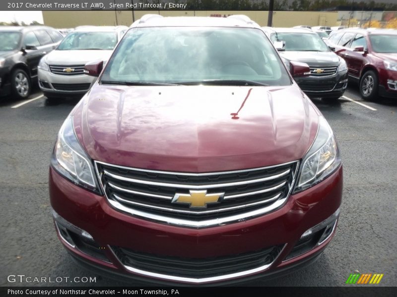 Siren Red Tintcoat / Ebony 2017 Chevrolet Traverse LT AWD