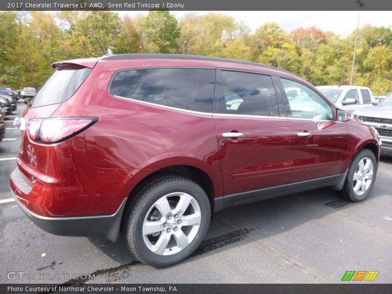 Siren Red Tintcoat / Ebony 2017 Chevrolet Traverse LT AWD