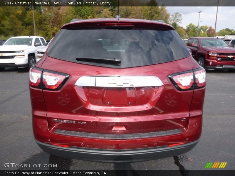 Siren Red Tintcoat / Ebony 2017 Chevrolet Traverse LT AWD
