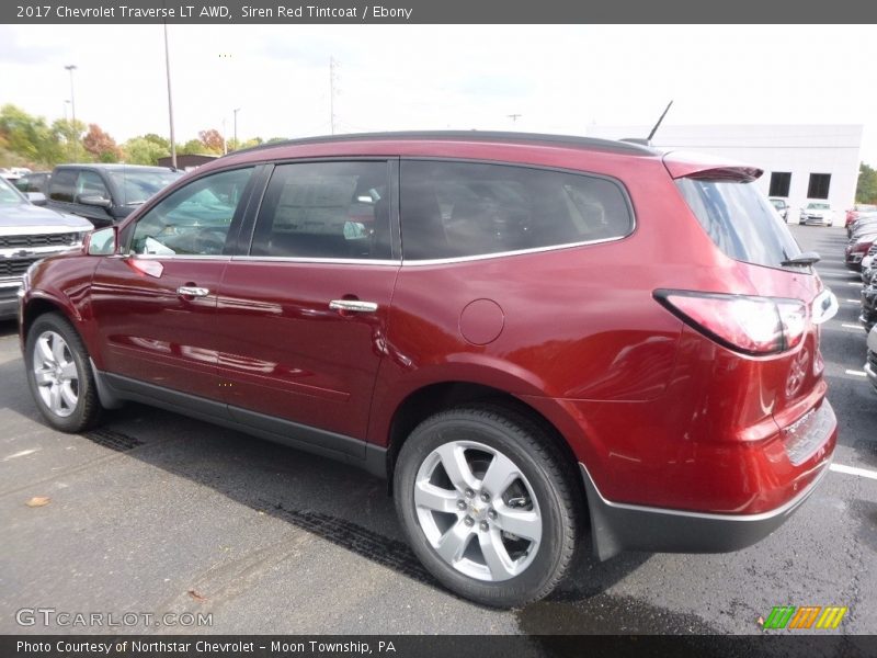 Siren Red Tintcoat / Ebony 2017 Chevrolet Traverse LT AWD