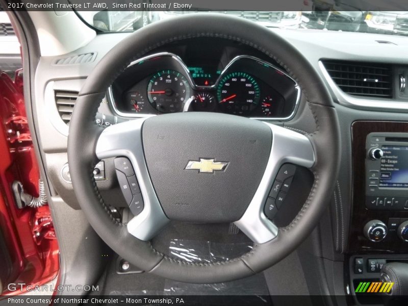 Siren Red Tintcoat / Ebony 2017 Chevrolet Traverse LT AWD