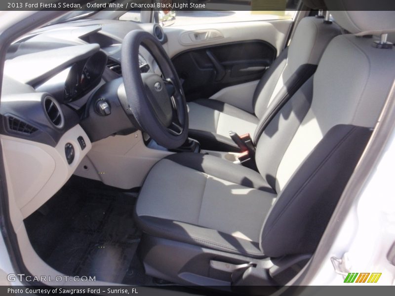 Oxford White / Charcoal Black/Light Stone 2013 Ford Fiesta S Sedan