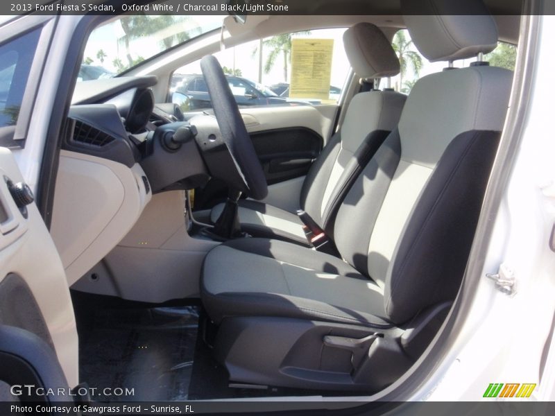 Oxford White / Charcoal Black/Light Stone 2013 Ford Fiesta S Sedan