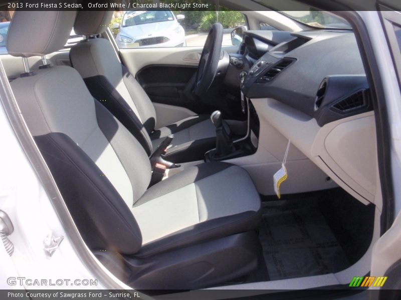 Oxford White / Charcoal Black/Light Stone 2013 Ford Fiesta S Sedan