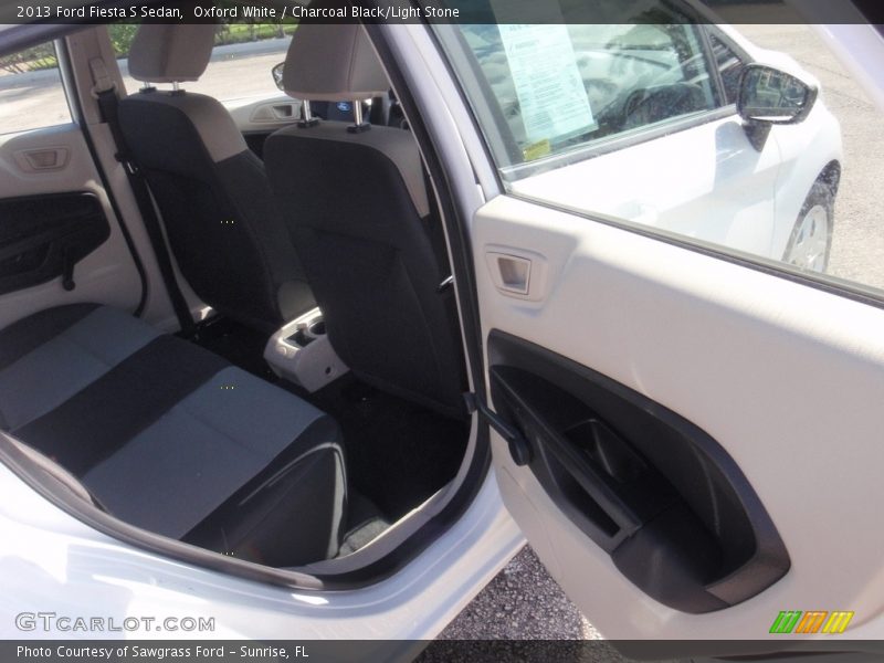 Oxford White / Charcoal Black/Light Stone 2013 Ford Fiesta S Sedan