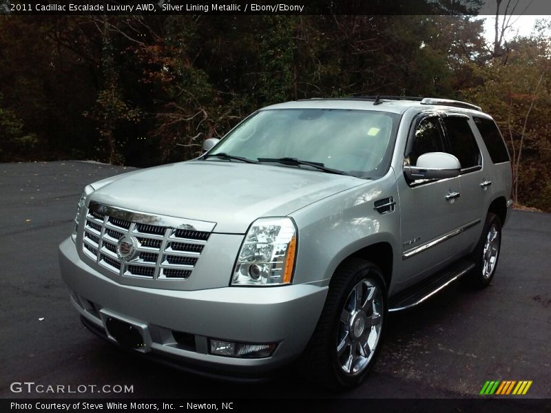 Silver Lining Metallic / Ebony/Ebony 2011 Cadillac Escalade Luxury AWD