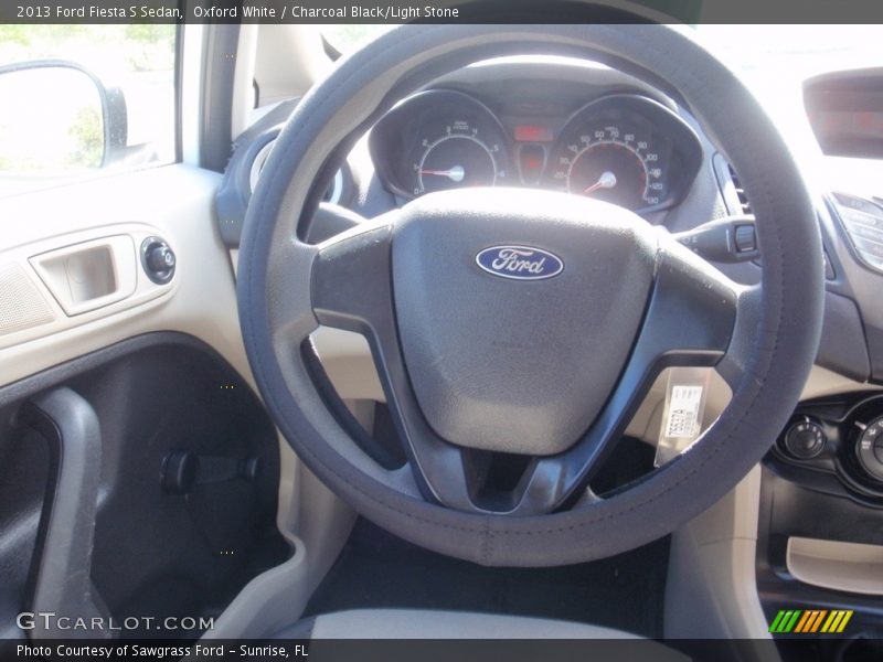 Oxford White / Charcoal Black/Light Stone 2013 Ford Fiesta S Sedan