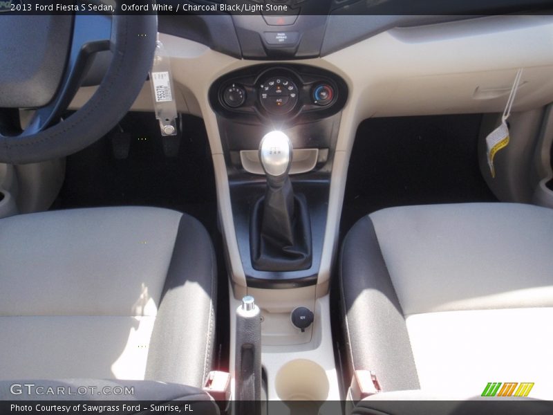 Oxford White / Charcoal Black/Light Stone 2013 Ford Fiesta S Sedan