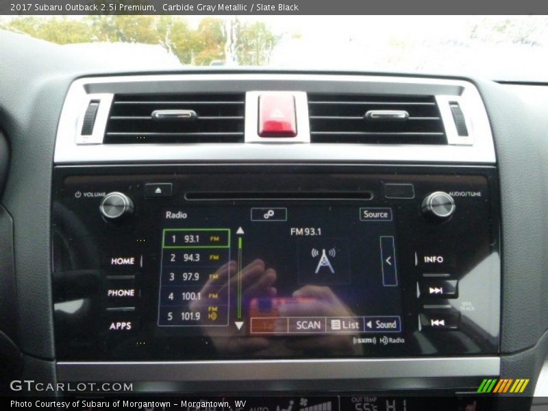 Carbide Gray Metallic / Slate Black 2017 Subaru Outback 2.5i Premium