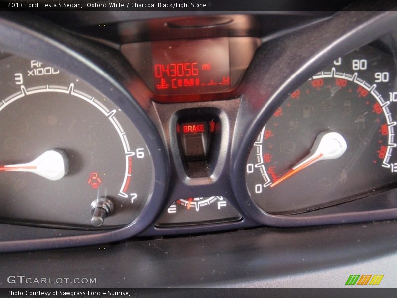 Oxford White / Charcoal Black/Light Stone 2013 Ford Fiesta S Sedan