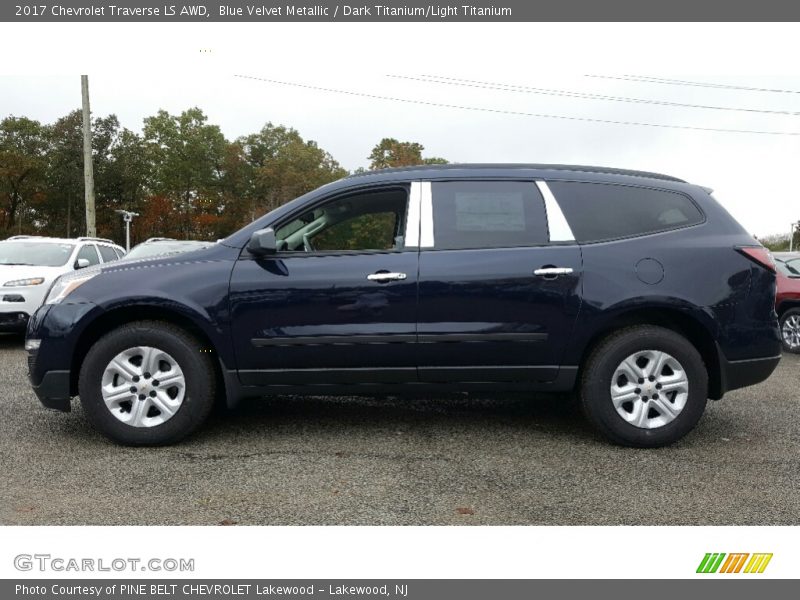 Blue Velvet Metallic / Dark Titanium/Light Titanium 2017 Chevrolet Traverse LS AWD