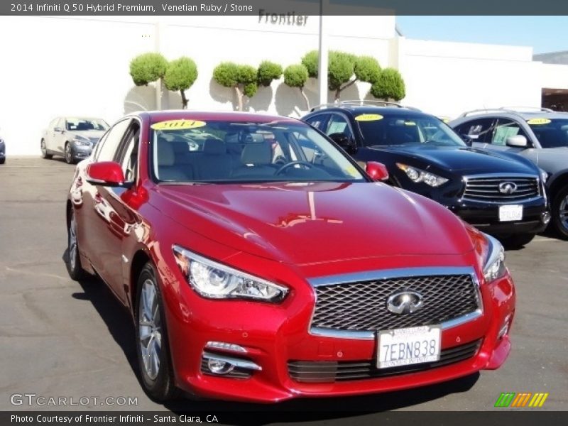 Venetian Ruby / Stone 2014 Infiniti Q 50 Hybrid Premium