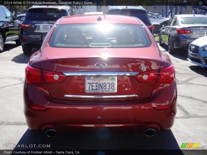 Venetian Ruby / Stone 2014 Infiniti Q 50 Hybrid Premium