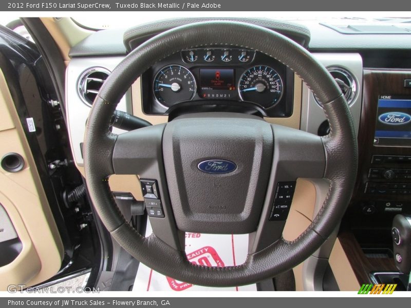 Tuxedo Black Metallic / Pale Adobe 2012 Ford F150 Lariat SuperCrew