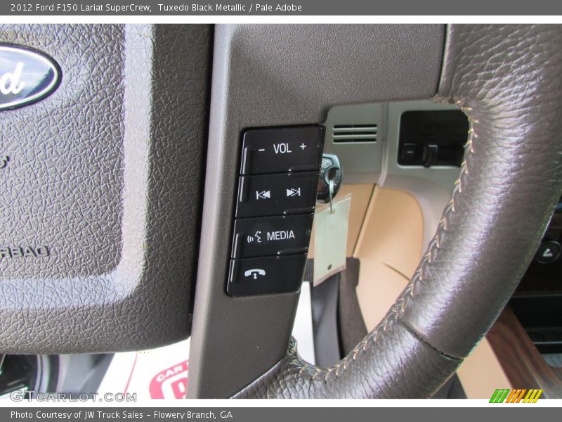 Tuxedo Black Metallic / Pale Adobe 2012 Ford F150 Lariat SuperCrew