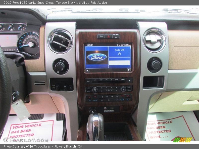 Tuxedo Black Metallic / Pale Adobe 2012 Ford F150 Lariat SuperCrew
