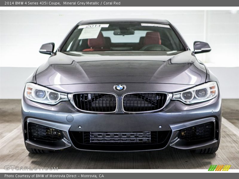 Mineral Grey Metallic / Coral Red 2014 BMW 4 Series 435i Coupe
