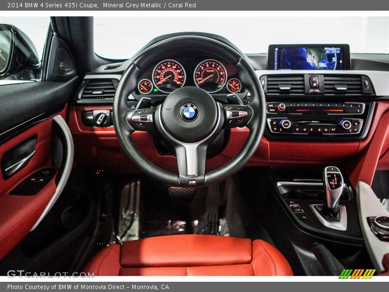 Mineral Grey Metallic / Coral Red 2014 BMW 4 Series 435i Coupe