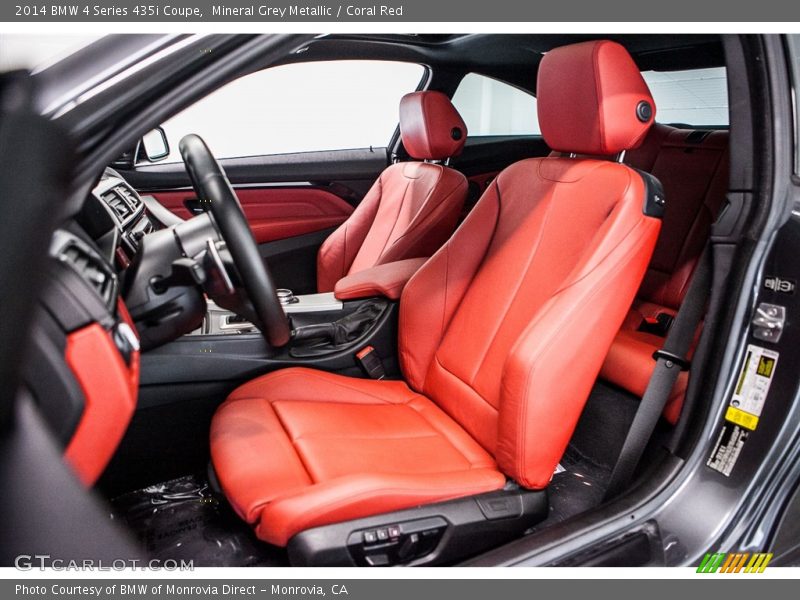 Mineral Grey Metallic / Coral Red 2014 BMW 4 Series 435i Coupe