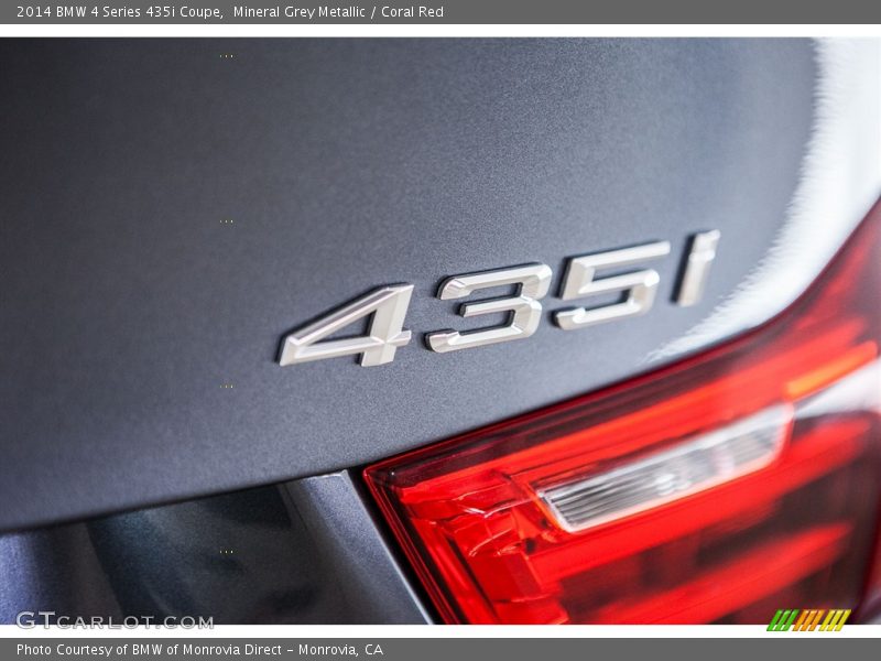 Mineral Grey Metallic / Coral Red 2014 BMW 4 Series 435i Coupe