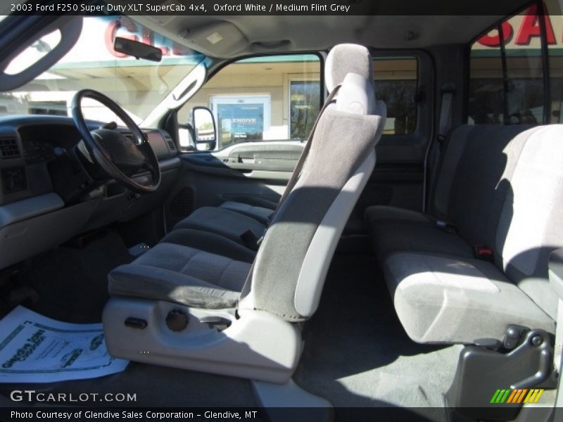 Oxford White / Medium Flint Grey 2003 Ford F250 Super Duty XLT SuperCab 4x4