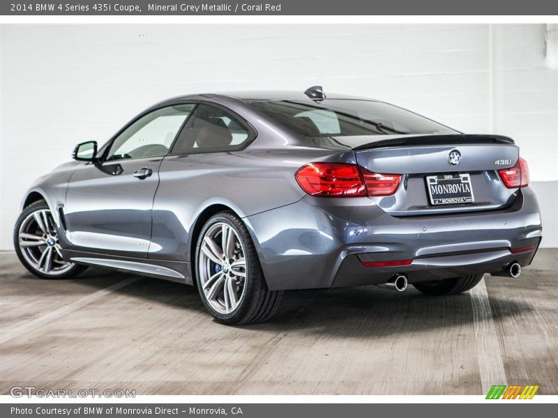 Mineral Grey Metallic / Coral Red 2014 BMW 4 Series 435i Coupe