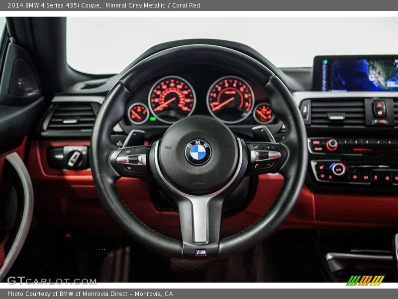 Mineral Grey Metallic / Coral Red 2014 BMW 4 Series 435i Coupe