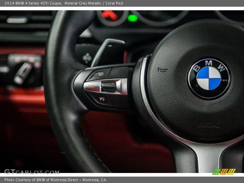 Mineral Grey Metallic / Coral Red 2014 BMW 4 Series 435i Coupe