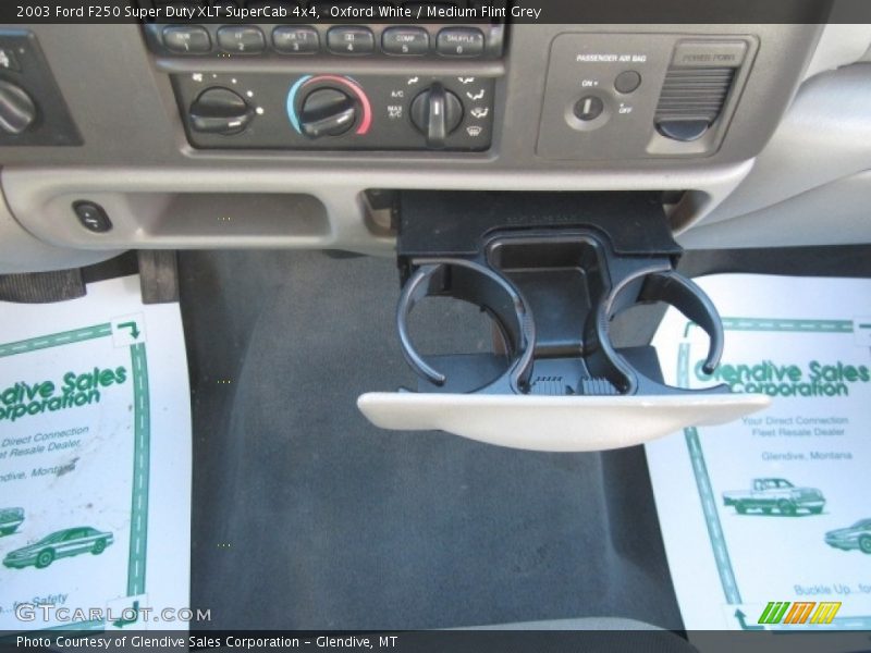 Oxford White / Medium Flint Grey 2003 Ford F250 Super Duty XLT SuperCab 4x4