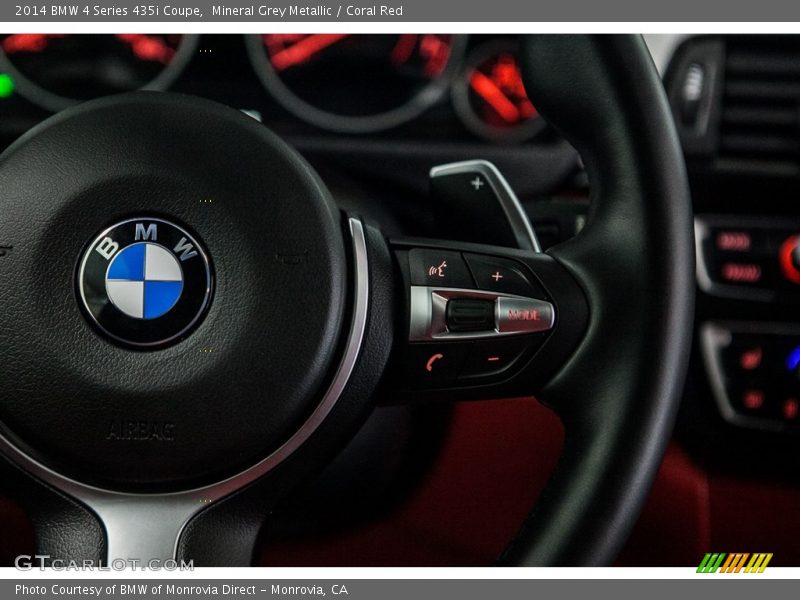 Mineral Grey Metallic / Coral Red 2014 BMW 4 Series 435i Coupe