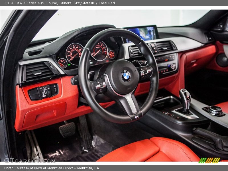 Mineral Grey Metallic / Coral Red 2014 BMW 4 Series 435i Coupe