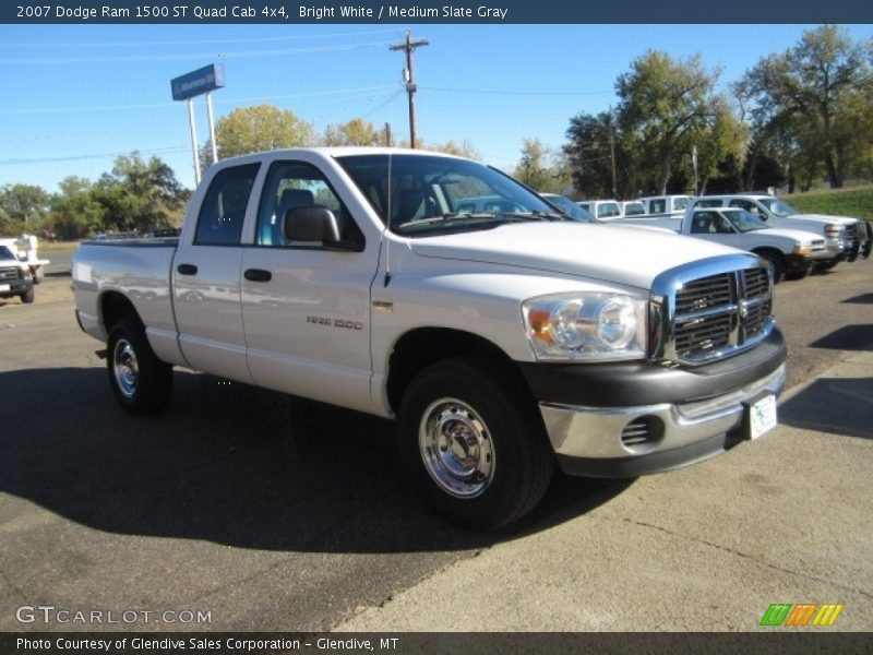 Bright White / Medium Slate Gray 2007 Dodge Ram 1500 ST Quad Cab 4x4