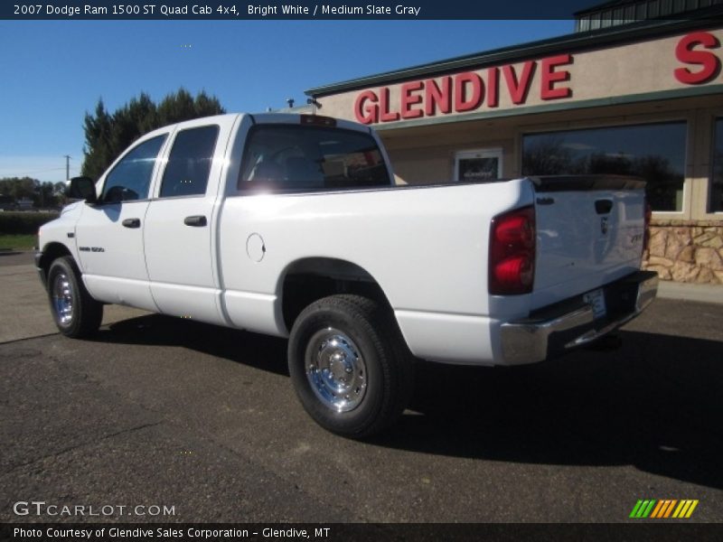 Bright White / Medium Slate Gray 2007 Dodge Ram 1500 ST Quad Cab 4x4