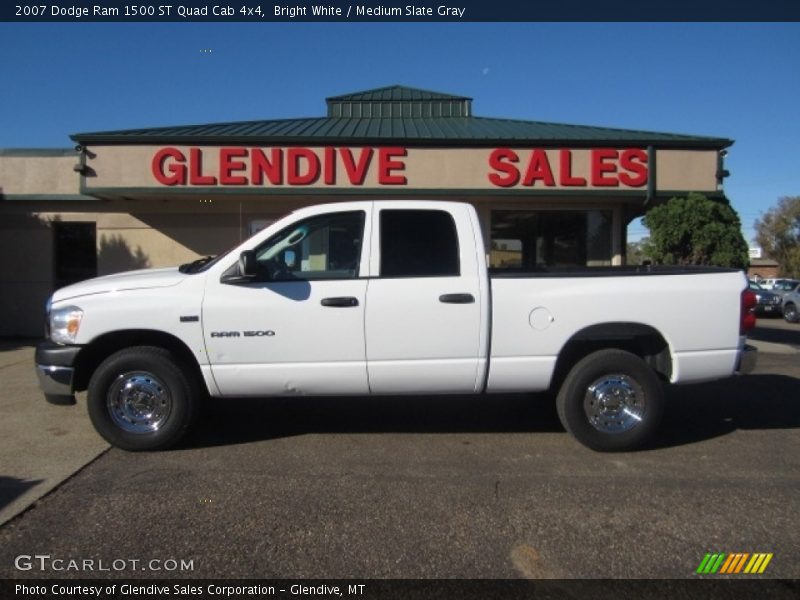 Bright White / Medium Slate Gray 2007 Dodge Ram 1500 ST Quad Cab 4x4