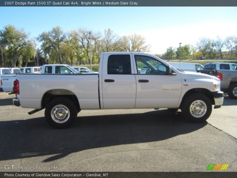Bright White / Medium Slate Gray 2007 Dodge Ram 1500 ST Quad Cab 4x4