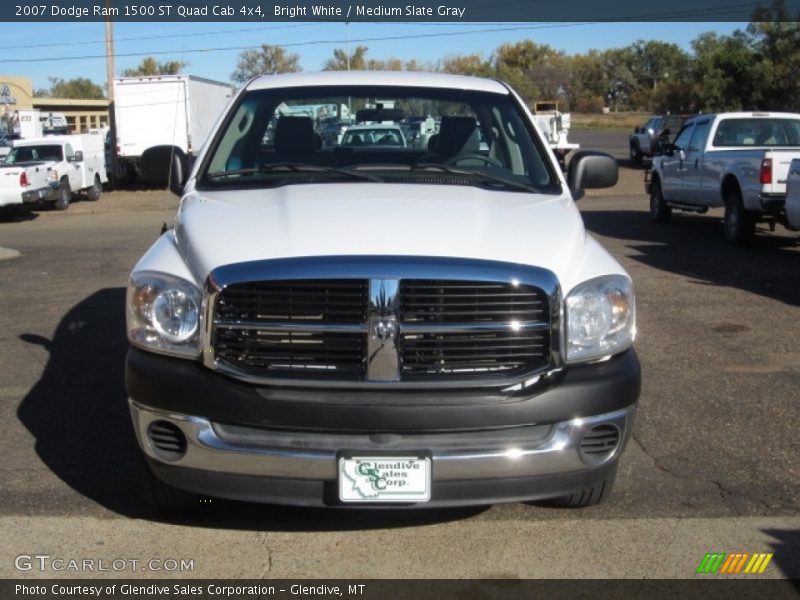 Bright White / Medium Slate Gray 2007 Dodge Ram 1500 ST Quad Cab 4x4