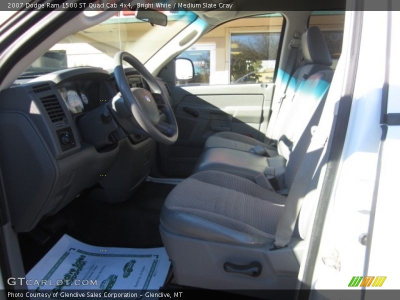 Bright White / Medium Slate Gray 2007 Dodge Ram 1500 ST Quad Cab 4x4