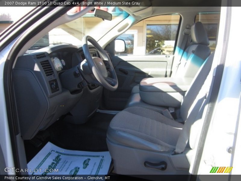 Bright White / Medium Slate Gray 2007 Dodge Ram 1500 ST Quad Cab 4x4