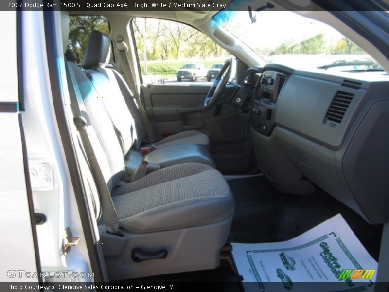 Bright White / Medium Slate Gray 2007 Dodge Ram 1500 ST Quad Cab 4x4