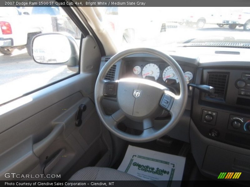 Bright White / Medium Slate Gray 2007 Dodge Ram 1500 ST Quad Cab 4x4