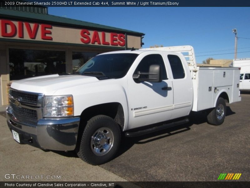 Summit White / Light Titanium/Ebony 2009 Chevrolet Silverado 2500HD LT Extended Cab 4x4