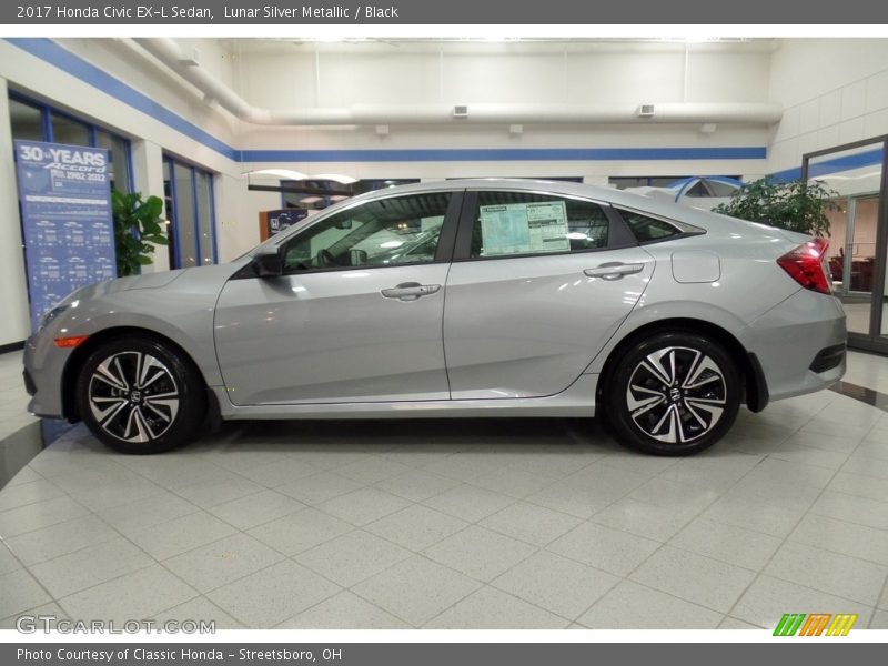 Lunar Silver Metallic / Black 2017 Honda Civic EX-L Sedan