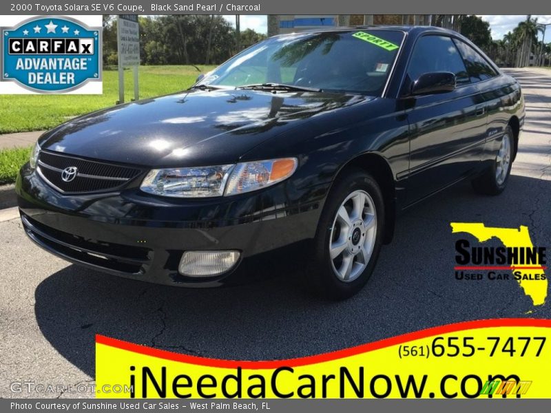 Black Sand Pearl / Charcoal 2000 Toyota Solara SE V6 Coupe