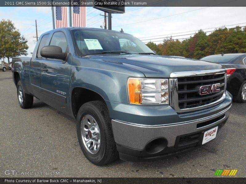 Stealth Gray Metallic / Dark Titanium 2011 GMC Sierra 1500 SL Extended Cab