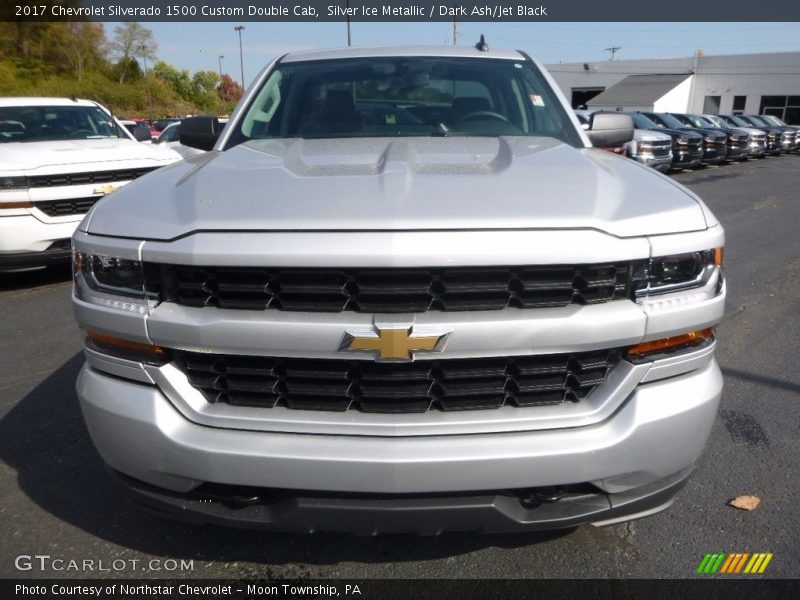 Silver Ice Metallic / Dark Ash/Jet Black 2017 Chevrolet Silverado 1500 Custom Double Cab