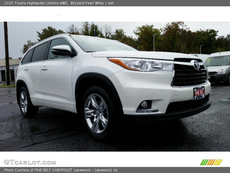 Blizzard Pearl White / Ash 2015 Toyota Highlander Limited AWD