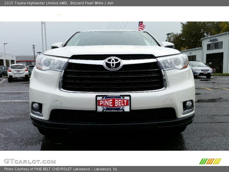 Blizzard Pearl White / Ash 2015 Toyota Highlander Limited AWD