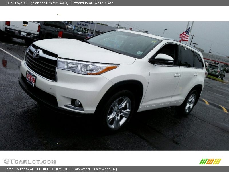 Blizzard Pearl White / Ash 2015 Toyota Highlander Limited AWD